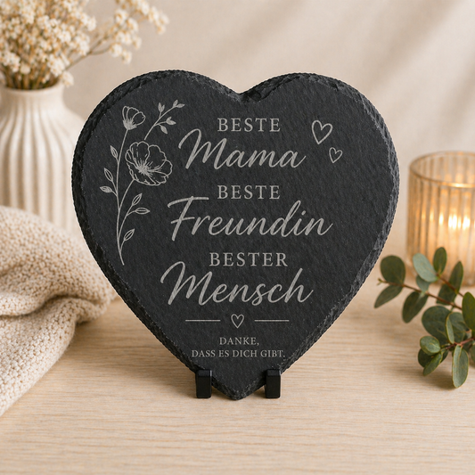 schieferplatte herz mama beste mama gravur geschenk muttertag
herz schieferplatte mama emotionales geschenk gravur liebe
mama geschenk herz schieferplatte gravur personalisiert
