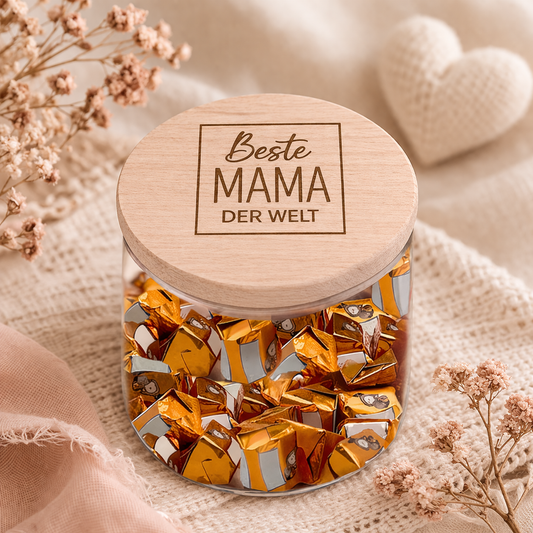 Personalisiertes Glas zum Muttertag - mit verschiedenen Motiven und Größen