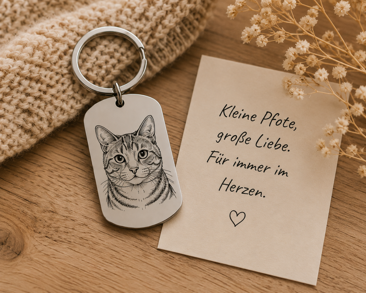 Personalisierter Schlüsselanhänger mit Foto Gravur | Individuelle Lineart Zeichnung | Haustiere, Kinder, Familie oder Paar Portrait
